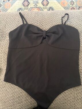 Express Black Twist-Front Bodysuit